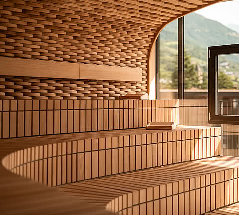 Panoramasauna im Wellnesshotel Sonnen Resort Naturns Südtirol