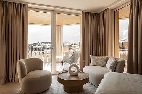 Junior Suite Giardino im Wellnesshotel Sonnen Resort Naturns in Südtirol
