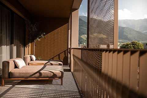 Balkon im Hotel Sonnen Resort in Südtirol