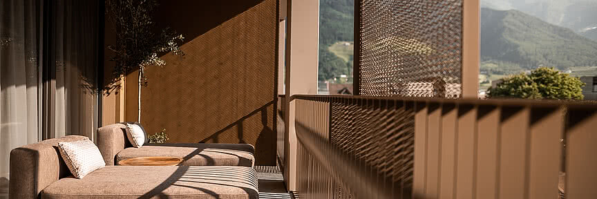 Balkon im Hotel Sonnen Resort in Südtirol